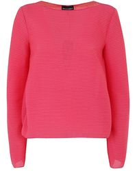Emporio Armani - Boat neck long sleeves sweater - Lyst