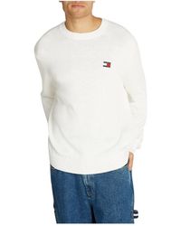 Tommy Hilfiger - Truien & Vesten ,Wit ,Wol Witte Sweater Regular Badge - Lyst