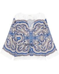 P.A.R.O.S.H. - P.A.R.O..H. ,Overhemden ,Veelkleurig ,Skindy Paisley Blouse Met Strikceintuur - Lyst