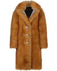 Rabanne - Jassen ,Bruin ,Pailletten Kameel Paillet Oversized Nep Bontjas - Lyst