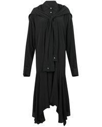 Acne Studios - Kleedjes ,Zwart ,Gelaagde Midi Jurk - Lyst