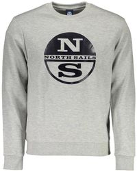 North Sails - Hoodies & Sweatvesten ,Grijs ,Grijze Crewneck Sweatshirt Met Print En Lange Mouwen - Lyst