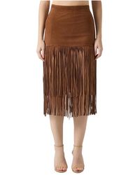 Ermanno Scervino - Rokken ,Bruin ,Leer Gonna Suede Con - Lyst