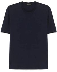 Roberto Collina - Blauer Rundhals-Pullover - Lyst