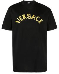 Versace - Barockes logo baumwoll-t-shirt,bekleidung t-shirts und polos - Lyst