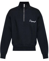 DSquared² - Hoodies & Sweatvesten ,Zwart ,Katoen Sweatshirt Met Logo - Lyst