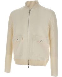 Eleventy - Cotton And Linen Bomber Jacket - Lyst
