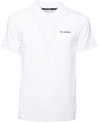 Karl Lagerfeld - Weißes logo polo t-shirt - Lyst