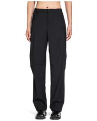 Herno - Broeken ,Zwart ,Zwarte Twisted Fit Broek Met Engineered Naden - Lyst