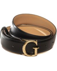 Guess - Accessoires ,Zwart ,Leer Logo Riem - Lyst