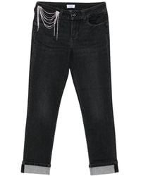 Liu Jo - Straight-Fit Jeans With Decorative Chain Detail - Lyst