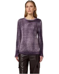 Alpha Studio - Truien & Vesten ,Paars ,Giro M/L Mohair Tintura Nuvolata Reversibile - Lyst