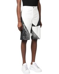 Alexander McQueen - Shorts aus baumwolle mit doppel-diamant-print - Lyst