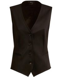 Kiton - Jassen ,Zwart ,Wol Bruine Wollen Vest Met Stretch - Lyst