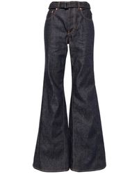 Sacai - Jeans ,Blauw ,Katoen Flared Jeans - Lyst