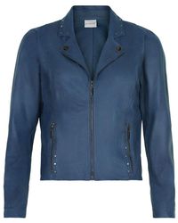 iN FRONT - Blauwe Mapelina Jas Met Rits - Lyst