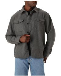 SELECTED - Overhemden ,Grijs ,Wol Slhrlxpablo Wollen Overshirt - Lyst