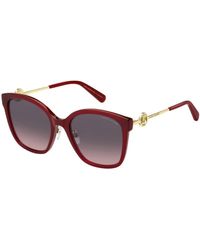 Marc Jacobs - Rote sonnenbrille mit braunen pink getönten gläsern - Lyst