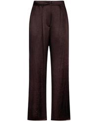 Liu Jo - Broeken ,Bruin ,Satijn Lange Satijnen Broek Met Split - Lyst