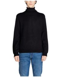 ARMANI EXCHANGE - Truien & Vesten ,Zwart ,Katoen Mock Neck Trui - Lyst
