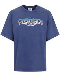 CASABLANCA - Blaues T-Shirt Für Männer Aw25 - Lyst