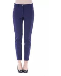 Byblos - Blaue slim fit hose mit reißverschlusstaschen - Lyst