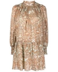 Ulla Johnson - Kleedjes ,Bruin ,Katoen Casual Mini Jurk Katoen Viscose - Lyst