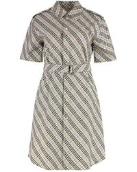 Burberry - Kleedjes ,Katoen Shirt Dress - Lyst