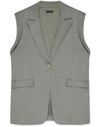 FIORELLA RUBINO - Kostuums ,Groen ,Linnen Suit Vests - Lyst