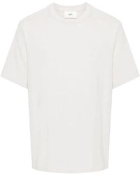 Ami Paris - Weißes t-shirt aus bio-baumwolle mit geprägtem logo,t-shirts - Lyst