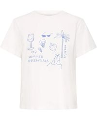 Ichi - Tops ,Wit ,T-Shirt - Lyst