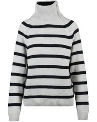 Semicouture - Truien & Vesten ,Wit ,Kasjmier Trui Met Col En Rits - Lyst