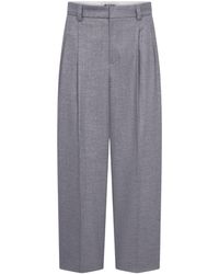 Rossi - Broeken ,Grijs ,Wol Noa Crop Cashmere Touched - Lyst