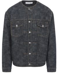 Lanvin - Jassen ,Blauw ,Denim Loose Fit Washed Denim Jacket - Lyst