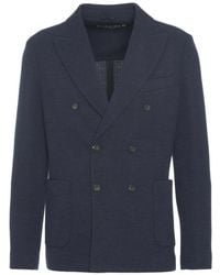 Circolo 1901 - Jassen ,Blauw ,Katoen Moderne Dubbelrijige Blazer - Lyst
