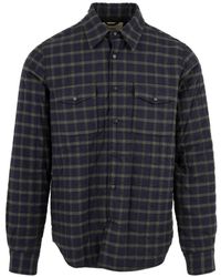 Aspesi - Overhemden ,Blauw ,Katoen Double Shirt - Lyst
