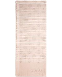 Guess - Rosa textil schal,schwarzes textil-foulard für frauen - Lyst