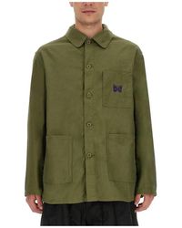 Needles - Jassen ,Groen ,Katoen Buttoned Straight-Hem Shirt Jacket - Lyst
