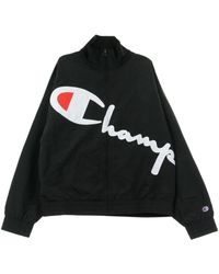 Champion - Chaqueta Cortavientos Mujer Negro - Lyst
