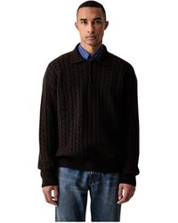 MSGM - Truien & Vesten ,Bruin ,Wol Round-Neck Truien - Lyst