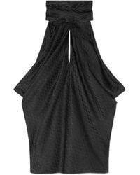 Versace - V Allover Jacquard Seidentop Mit Lavallière-Bindeband - Lyst