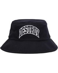 Huf - Zwarte Geborduurde Bucket Hat Destroy Rebuild - Lyst
