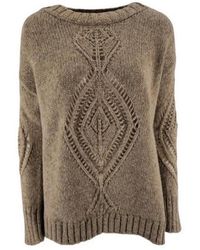 D.exterior - Truien & Vesten ,Bruin ,Bruine Trui Met Open Details - Lyst
