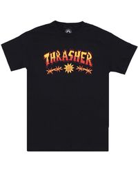 Thrasher - Tops ,Zwart ,Katoen Zwarte Sketch Tee Korte Mouw T-Shirt - Lyst