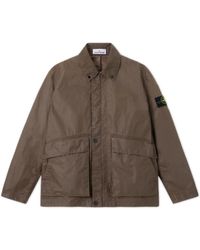 Stone Island - Jassen ,Bruin ,Katoen Cotton Twill Field Jacket - Lyst