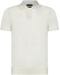 Tom Ford - Ivory t-shirts und polos mit verdeckter knopfleiste - Lyst