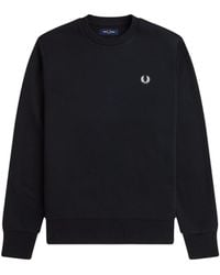 Fred Perry - Hoodies & Sweatvesten ,Zwart ,Katoen Bold Branding Crewneck Sweatshirt - Lyst