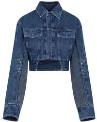 Off-White c/o Virgil Abloh - Motorcycle Hole Crop Jacket - Lyst
