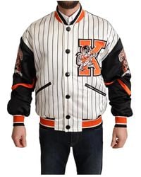 Dolce & Gabbana - Jassen ,Veelkleurig ,Polyester King Logo Bomberjack - Lyst