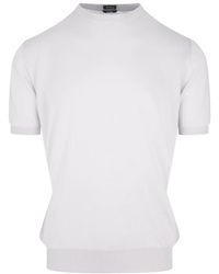 Kiton - Wit Katoenen T-Shirt Met Ronde Hals - Lyst